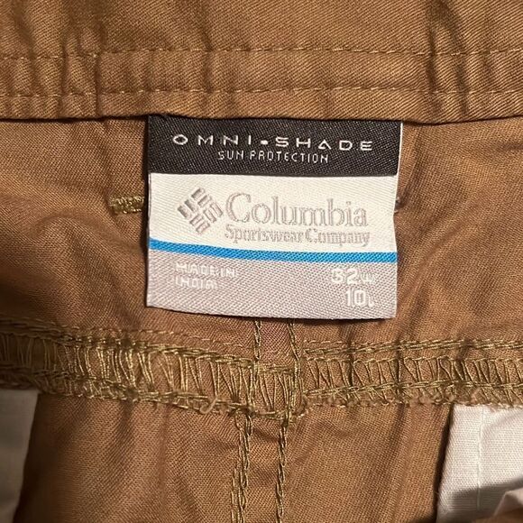 Columbia Omni Shade Sun Protection Men's Tan Cotton Blend Cargo Shorts - Picture 6 of 7